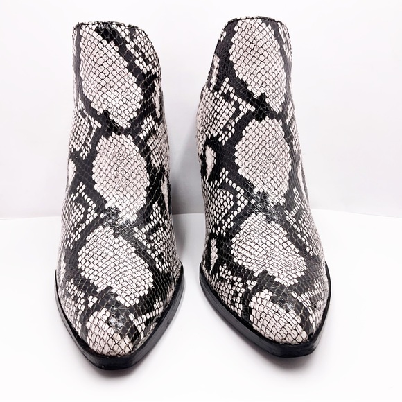 {Naturalizer} Rosetta Snakeskin Embossed Pointed Toe Block Heel Boot - Picture 7 of 16